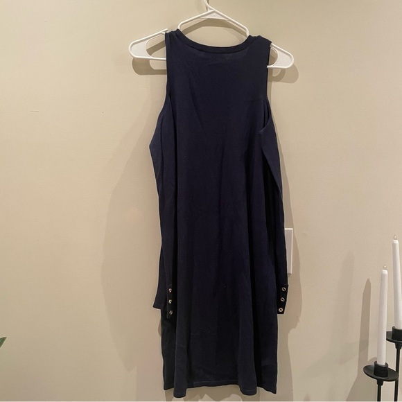 $228 Lilly Pulitzer Faire Off The Shoulder Long Sleeve Knit Dress Navy - Picture 8 of 8